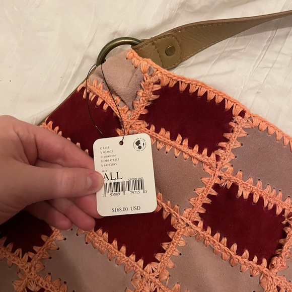 RARE NWT Free People Cici Crocheted Hobo Tote Bag - Picture 5 of 5